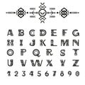 Tribal style alphabet. Royalty Free Stock Photo