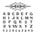 Tribal style alphabet. Royalty Free Stock Photo