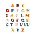 Tribal style alphabet. Royalty Free Stock Photo