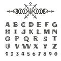 Tribal style alphabet. Royalty Free Stock Photo