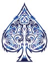 Tribal style design - spade ace poker playing cards, illustration