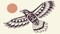 Tribal Style Flying Eagle Vector Illustration, vector design Generative AI Royalty Free Stock Photo