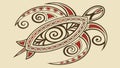 Tribal Style Sea Turtle with Ornate Shell Pattern Vector, vector design Generative AI Royalty Free Stock Photo