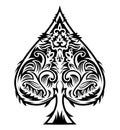 Tribal Style Spade Ace Design, Poker emblem vector illustration Royalty Free Stock Photo
