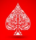 Tribal Style Spade Ace Design, Poker emblem vector illustration Royalty Free Stock Photo