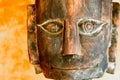 Tribal style wooden face Royalty Free Stock Photo