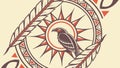 Tribal Sun & Eagle Symbol Vector Illustration, vector design Generative AI Royalty Free Stock Photo
