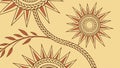 Tribal Sun Pattern Seamless Decorative Abstract Vector Design, vector design Generative AI Royalty Free Stock Photo