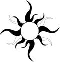 Tribal Sun Tattoo Royalty Free Stock Photo