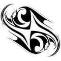 Tribal Tatoo Swirling Monochrome Design