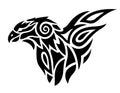 Tribal tattoo art with black predatory bird Royalty Free Stock Photo