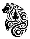 Tribal Tattoo Bear and Fir Tree