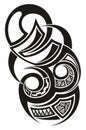 Tribal Tattoo Design Element. Vector illustration. Decoration scroll swirls element.