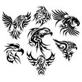 Tribal Tattoo Flying Eagles Design