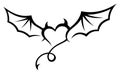 Tribal Tattoo Devils Heart With Wings and Tail