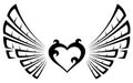 Tribal Tattoo Heart with Fairy Wings