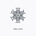 Tribal tattoo outline icon. Simple linear element illustration. Isolated line tribal tattoo icon on white background. Thin stroke