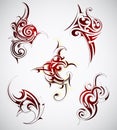 Tribal tattoo set with various ethnic styles Royalty Free Stock Photo