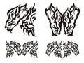 Tribal tattoo wild fox elements Royalty Free Stock Photo