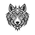 Tribal tattoo of the wolf head in Celtic and Nordic ornament flat style design vector illustration. Royalty Free Stock Photo