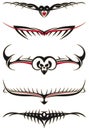 Tribal tattoos set red