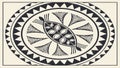 Tribal Turtle Geometric Pattern Indigenous Art Vector, vector design Generative AI Royalty Free Stock Photo
