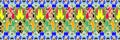 Tribal vector colorful seamless border pattern. Folk abstract ge