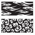 Tribal vector fire tattoos for hand tattoo designs