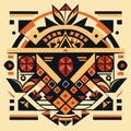 Tribal vector ornament. Aztec style. Geometric element for design Generative AI Royalty Free Stock Photo