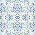 Vector illustration. Seamless African pattern. Ethnic carpet with chevrons and triangles. Royalty Free Stock Photo