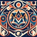 Tribal vector ornament. Seamless African pattern. Ethnic carpet with chevrons. Aztec style. Geometric mosaic AI generated Royalty Free Stock Photo