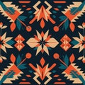 Tribal vector ornament. Seamless African pattern. Ethnic carpet with chevrons. Aztec style. Geometric mosaic on the tile, majolica Royalty Free Stock Photo