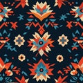 Tribal vector ornament. Seamless African pattern. Ethnic carpet with chevrons. Aztec style. Geometric mosaic on the tile, majolica Royalty Free Stock Photo