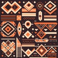 Tribal vector ornament. Seamless African pattern. Ethnic carpet with chevrons. Aztec style. Geometric mosaic on the tile, majolica Royalty Free Stock Photo