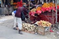 Tribal villagers bargain for vegetables