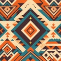 Tribal vintage ethnic seamless pattern. Aztec geometric vector background. Generative AI Royalty Free Stock Photo