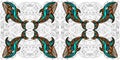 Tribal whale seamless symmetrical wallpaper vector graphics