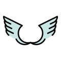 Tribal wings icon color outline vector