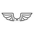 Tribal wings icon, outline style