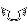 Tribal wings icon, outline style