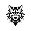 Tribal wolf head tattoo,medieval dire Royalty Free Stock Photo