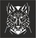 Tribal wolf tattoo Royalty Free Stock Photo