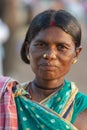 Tribal woman Portrait during Dussera Procession near Jagdalpur,Chattisgarh,India