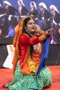 Tribal women of Uttarakhand wearing traditional attire and dancing Royalty Free Stock Photo