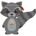 Tribal Woodland Raccoon Illustration