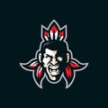 Tribe mascot logo design vector with modern illustration concept style for badge, emblem and t shirt printing. Tribe head Royalty Free Stock Photo