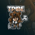 Tribe mascot logo design vector with modern illustration concept style for badge, emblem and tshirt printing. little tribe