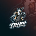 Tribe mascot logo design vector with modern illustration concept style for badge, emblem and tshirt printing. tribe illustration Royalty Free Stock Photo