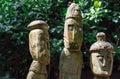 A tribe statues of human figure made of wood Royalty Free Stock Photo