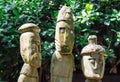 A tribe statues of human figure made of wood Royalty Free Stock Photo